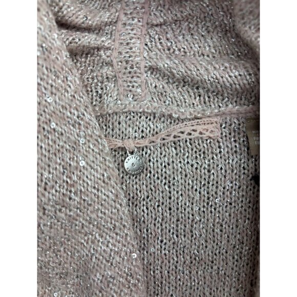 Knitted & Knotted Anthropologie Cashmere Sweater Women's Small Metallic Open - Picture 2 of 8